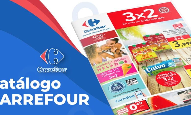 Folleto Carrefour con ofertas 3x2 hasta el 15 julio