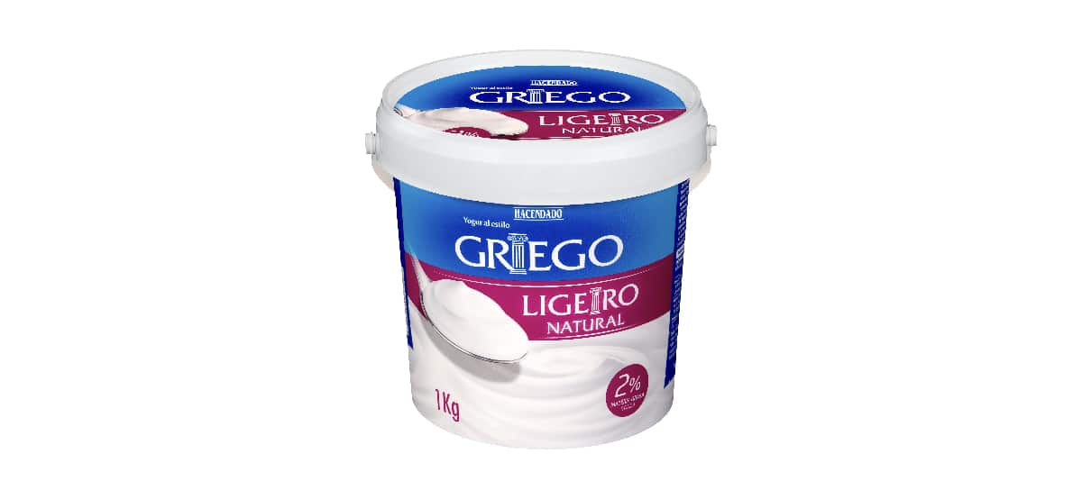 yogur griego ligero natural hacendado 2 % materia grasa mercadona