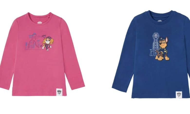 camisetas de manga larga patrulla canina en lidl para niño y niña