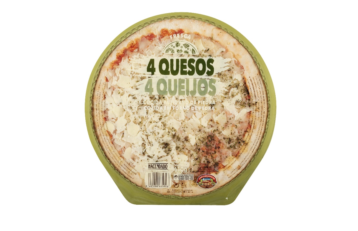 pizza cuatro quesos hacendado mercadona